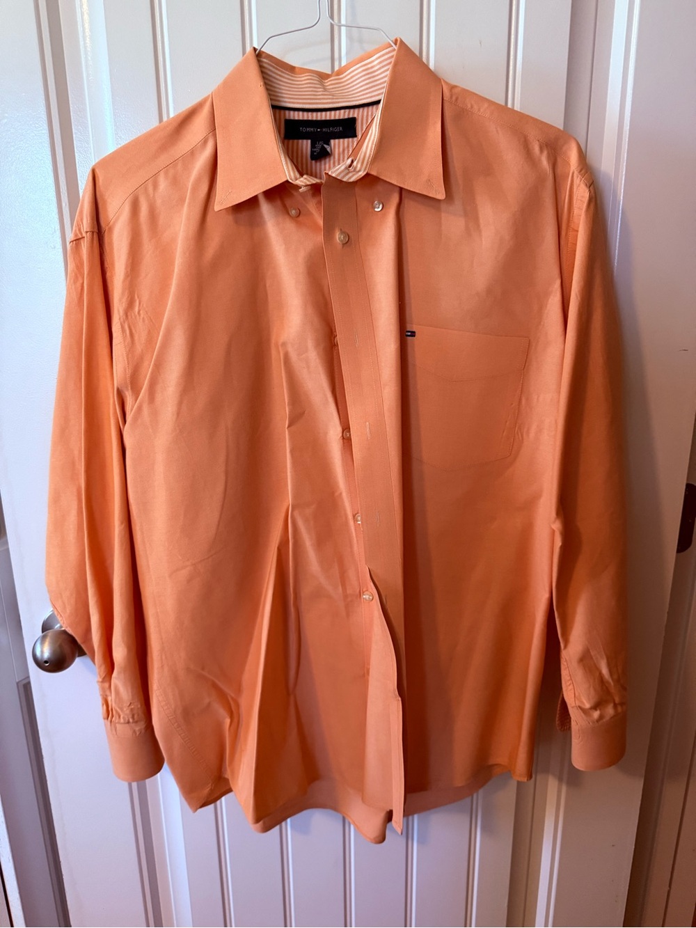 Tommy Hilfiger Men’s Peach-Orange Dress Shirt